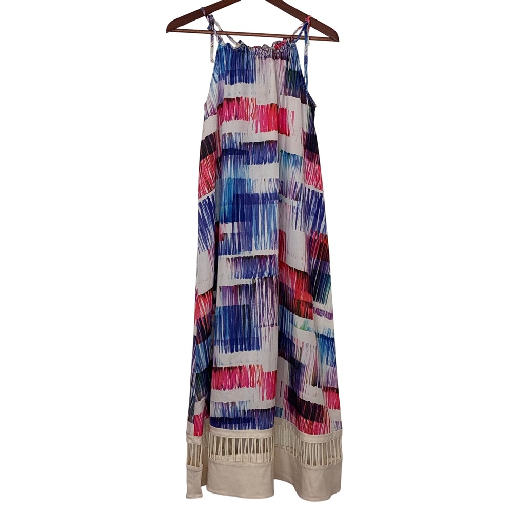 Anthropologie Sachin + Babi Dress Halter Maxi Brushstroke Multicolor Boho XS
